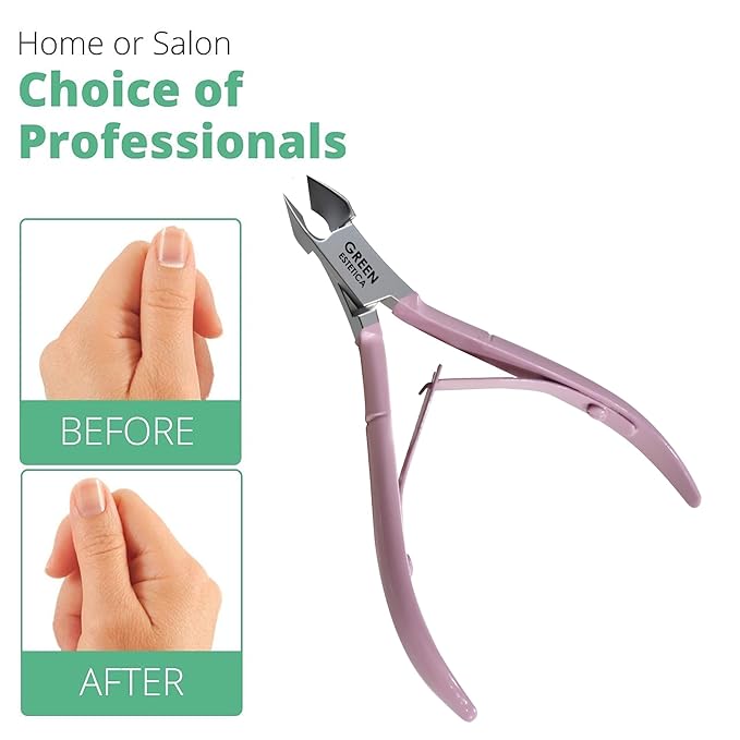 Professional Cuticle Trimmer Nail Cuticle Cutter Stainless Steel Cuticle Nippers with Sharp Blades of Cuticle Remover Clippers Manicure Tools Double Spring for Nail Care Pedicure Nail Tools (Rose)