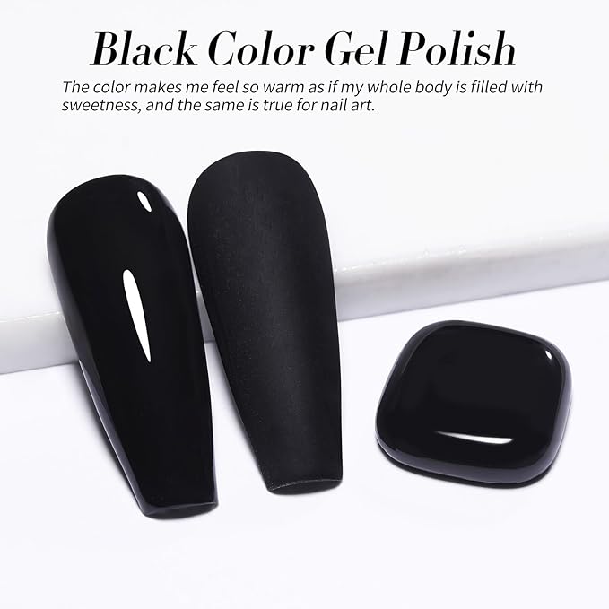 Born Pretty Black Gel Nail Polish Classic Color Nail Gel Polish Nail Art Manicure Salon DIY Home 15ml