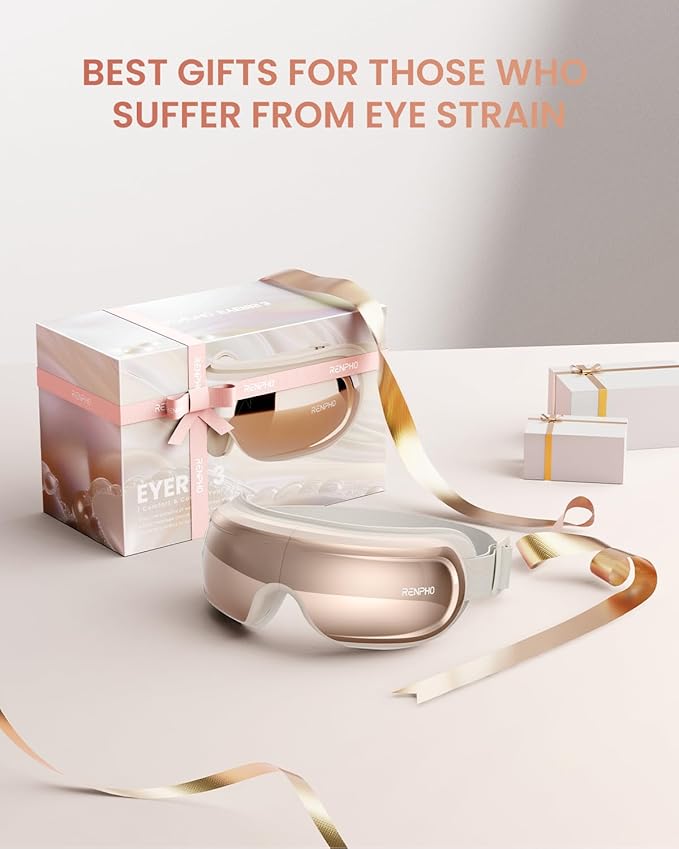 RENPHO Eyeris 3 Eye Massager with Heat and Cooling, Christmas Birthday Gifts for Women Mom Her Girls, Heated Eye Sleep Mask with Voice Control for Migraines, Reduce Dry Eyes, Temple Stye Eye Care
