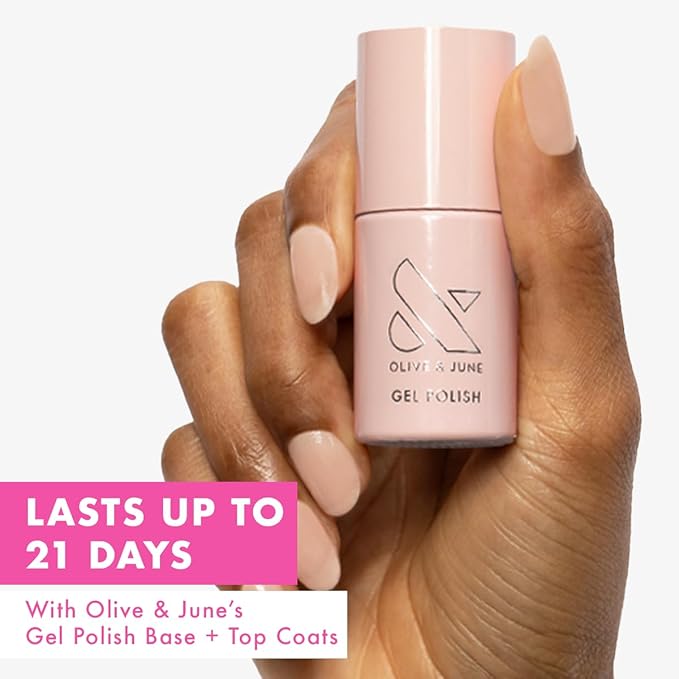 Olive & June Gel Polish | UV LED Nail Lamp Needed | Long Lasting Formula | Up to 21 Days of Wear | Damage-Free Removal | Salon-Quality Manicure at Home | The Queen Takes Her Tea with Milk Sheer Mauve
