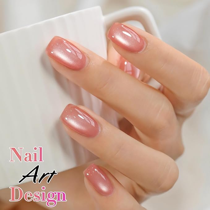 Double Rhythm 0.5 OZ Cat Eye Gel Polish with Magnet 15ML Holographic Glitter Shimmer Translucent Jelly Color Magnetic Polish Salon DIY at Home (MC1056)