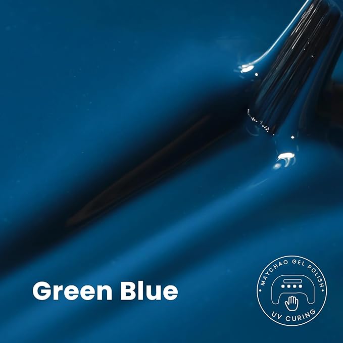 MAYCHAO 15ML Gel Nail Polish 1Pc Green Blue Gel Polish Soak Off UV LED Nail Polish Nail Art Starter Manicure Salon DIY at Home, 0.5 OZ