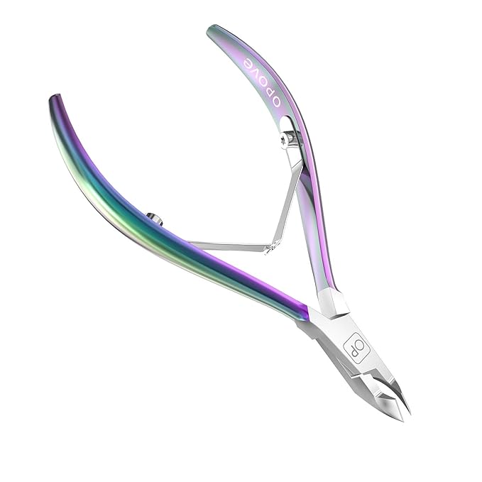 Cuticle Trimmer-opove Cuticle Remover Cuticle Nipper Professional Stainless Steel Cuticle Cutter Clipper Durable Pedicure Manicure Tools for Fingernails and Toenails,X7 mini Color Gradient