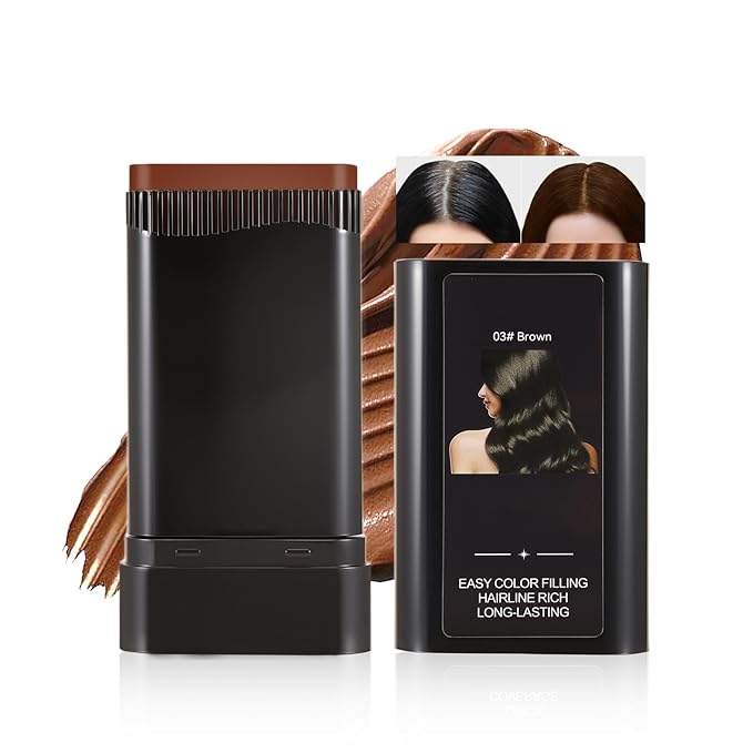 Hair Touch-Up Stick, Instant Gray Hair Cover Stick, Built-In Comb for Seamless Blending, Cream Concealer, Quick Temporary Cover