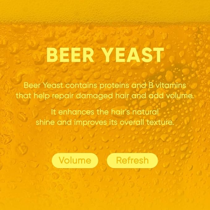 Beer Yeast Shampoo Bar 2.0 - Hydrating & Moisturizing Natural Hair Soap Bar Shampoo for Hair Volume & Scalp Nourishment - Bathing Soap Solid Shampoo for All Hair Types (120g, 4.23oz)