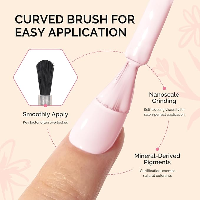 MelodySusie Fleurwee Plant Based Gel Nail Polish, Hema Free Light Pink Nail Polish, Soak Off UV LED Gel Polish Gift for Women 21 Non Toxic Long Lasting Nail Art Manicure Salon DIY at Home P13