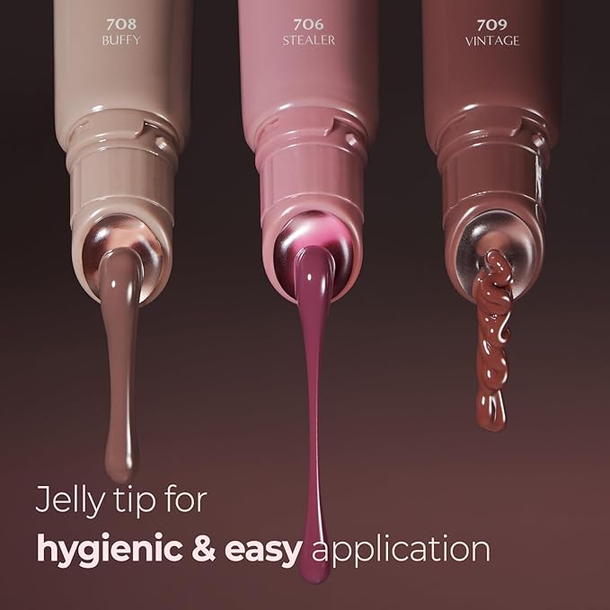 Laka Fruity Lip Glotioner, 10ml/0.33 fl.oz, Lip Gloss with High Shine Vivid Colors, Jelly tip for Hygienic & Easy Application, Plumping Conditioner, Vegan, K-Beauty (#709 Vintage)