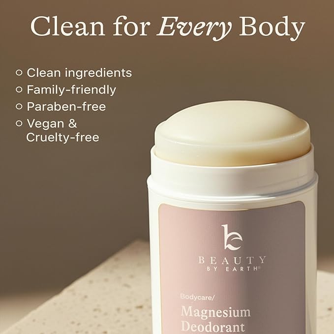 Aluminum Free Deodorant for Women – USA Made Natural Magnesium Deodorant with 55% Organic Ingredients, Baking Soda Free, Long-Lasting All-Day Odor Protection, Non-Irritating for Kids & Sensitive Skin