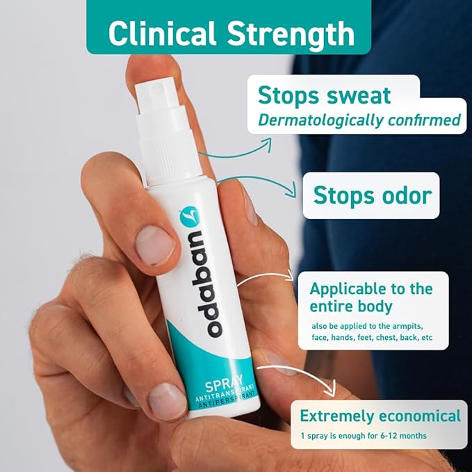 odaban antiperspirant deodorant, clinical strenght & protection, deodorant for men & women for excissive sweating, fragrance-free 1 oz (Pack Of 1)