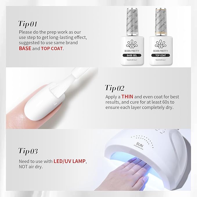 Born Pretty White Gel Nail Polish Christmas Snowflake Color Soak Off U V LED Gel Polish Hema-Free Gel Nail Polish French Wedding Tips Nail Art DIY Manicure at Home 15ml