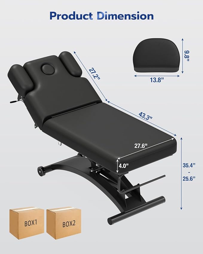 SyyBhb Professional Hi-Lo Bobath Table, Electric Lift Massage Table, Haydrulic Adjustable Backrest Downward for Acupuncture Treatment/Facial/Beauty/Spa/Physical Therapy