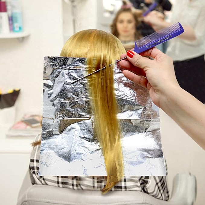 Allegro XL Pintail Rat Tail & Parting Combs - Metal Tail Foiling & Pin Combs (2 Pc., Purple & Mint)