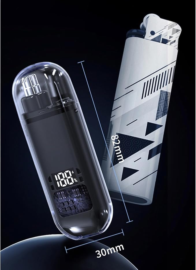 Ultimate 2-in-1 Nose Hair Trimmer - for Effortless, All-Day Comfort, Nose Hair Trimmer for Men Women Battery-Operated Trimmer with Waterproof (Blue)