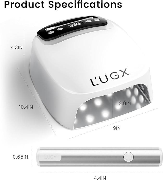 L'UGX 2 in 1 UV LED Nail Lamp, UV Light for Gel Nails, Nail Dryer with Handheld Gel Light for Nail Polish, Perfect for Home Salon Manicure