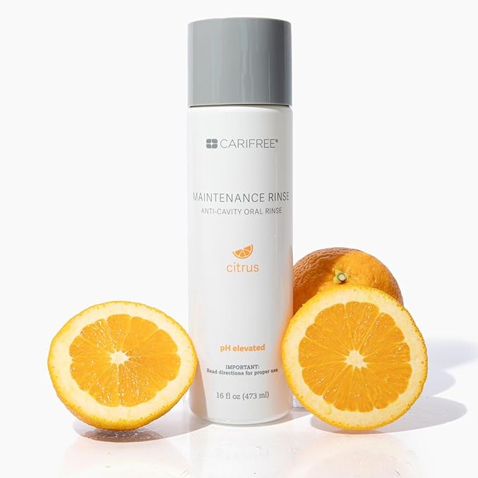 CariFree Maintenance Rinse, Citrus Flavored, Anti-Cavity Fluoride Mouthwash, Dentist Recommended, Prevents Oral Decay, Freshens Breath, Alcohol-Free, Neutralizes pH, 16 Fl Oz (Pack of 2)