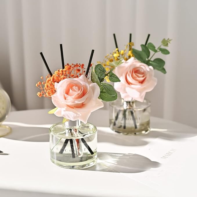 COCODOR Rose Reed Diffuser Set / 6.7oz / Garden Lavender/Scent Diffuser with Sticks Home Fragrance Reed Diffuser for Bathroom Shelf Decor for Women