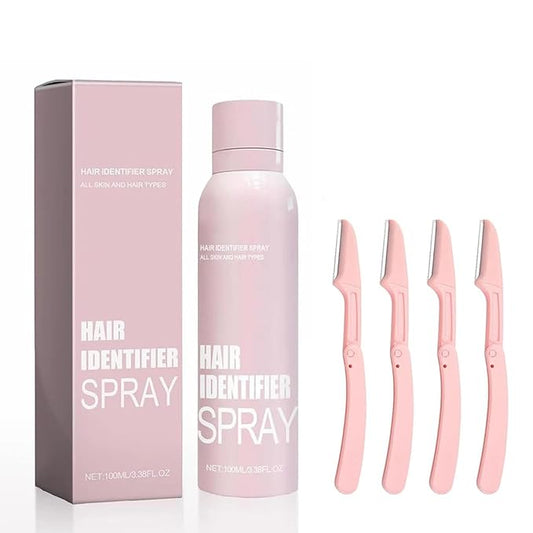 Hair Identifier Spray for Face Shaving, Face Skin Body Spray for Women Face with 4 Face Razor