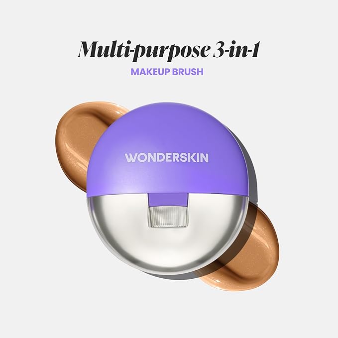 Wonderskin Dial-It-Up Brush – Adjustable 3-in-1 Makeup Brush for Foundation, Powder & Creams – Sheer to Full Coverage – Ergonomic Precision Design