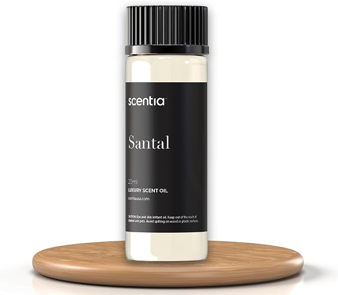 Santal Diffuser Oil – Premium 20ml Santal-Inspired Blend – Sandalwood, Amber, Musk, Cedar, Cardamom – Luxury Fragrance Oil for Ultrasonic & Waterless Diffusers – Made in USA, Thanksgiving Gift