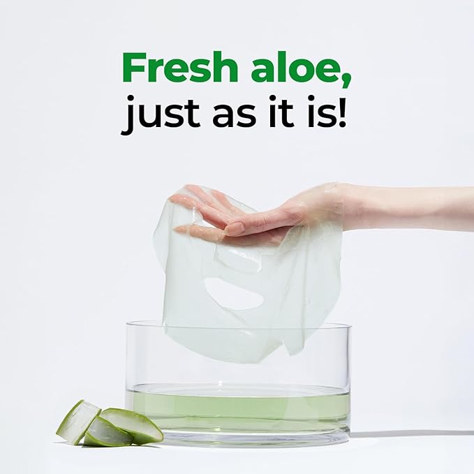 Cure Real:oe Phyto Green Ampoule Mask, 10 Sheets, Aloe Hydrogel Sheet Mask, Korean Skincare for Hydration (Pack of 1)