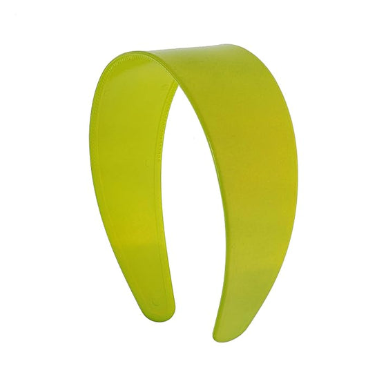 Motique Accessories 2 Inch Hard Plastic Headband with Teeth Women and Girls wide Hair band (Lime Green)