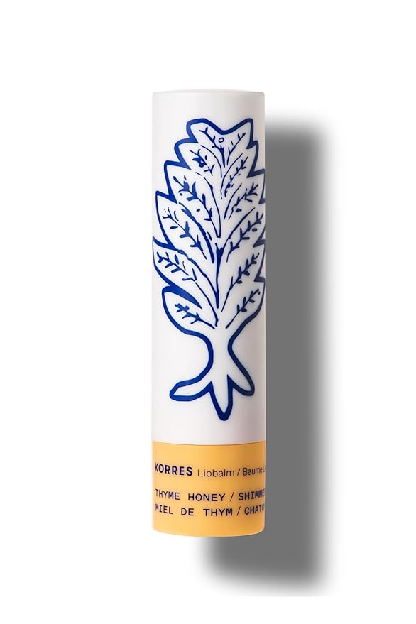 KORRES Lip Butter Stick Thyme Honey Shimmer, Hydrating Lip Balm with Greek Hypericum Balsam Oil, Moisturizing & Subtle Tint for Soft Lips, Lip Care for Women & Men, 0.17 oz, Stocking Stuffer