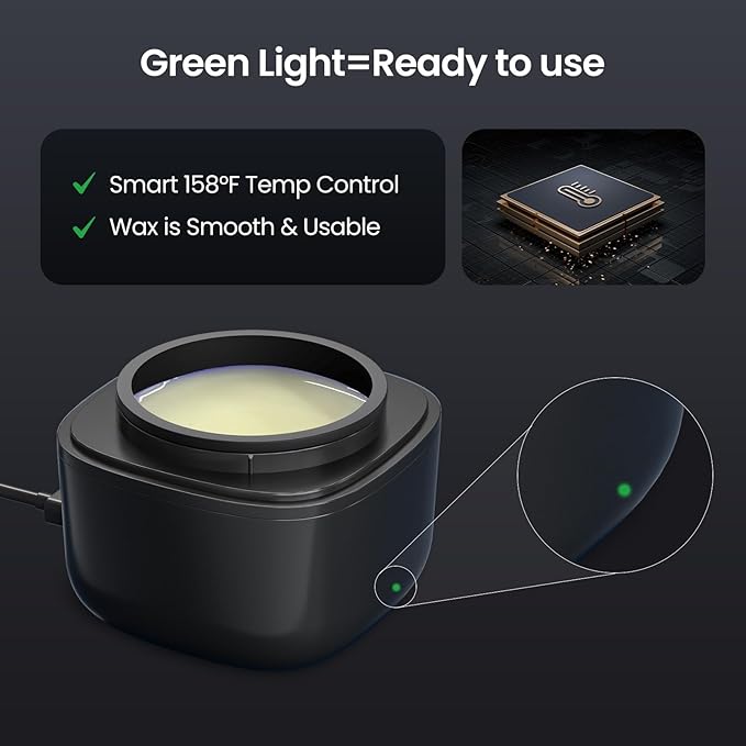 Nose Wax Kit Men, Nose Hair Waxing Kit with 158°F Smart Temp Control, 40 Sticks, 100g Wax, Painless Nose Hair Removal with USB-C Fast Heating, Upgraded Capacity, Multi-Accessories