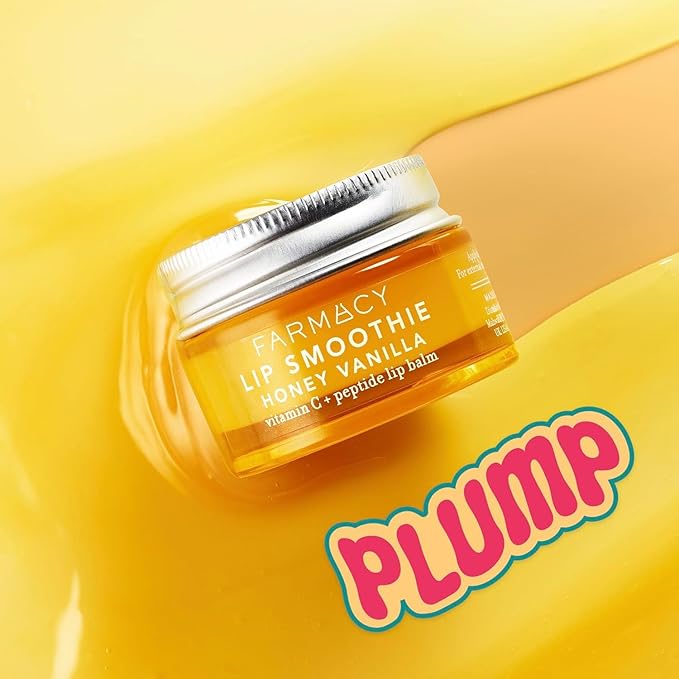 Farmacy Peptide Lip Smoothie - Hydrating Lip Balm with Vitamin C to Visibly Plump & Smooth Lines - Nourishing Treatment with a High-Gloss Finish - Honey Vanilla (10g)
