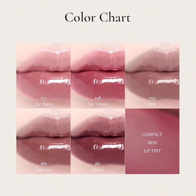 DINTO Blur-Glowy MINI Lip Tint (255 Veni, Vidi, Vici) - Glossy Finish, Hydrating, Long Lasting, Lightweight Texture, Non-Sticky, Vegan & Cruelty-Free, Korean makeup (11 colors)