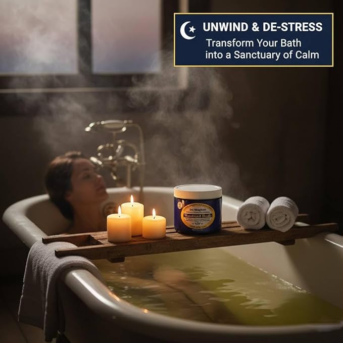 Dr. Singha's Mustard Bath Salts - 8 oz Herbal Bath Soak with Essential Oils for a Relaxing and Rejuvenating Experience - Made in USA