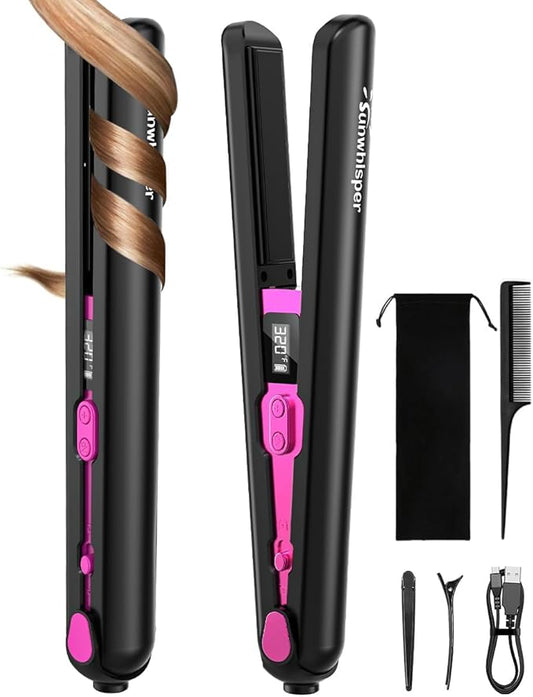 9600mAh Cordless Hair Straightener, Rechargeable Cordless Flat Iron Straightener for Women, 10 Min Style, 20M Negative Ions, 30s Heat-Up, Safety Lock, 6-Temp Control for Home