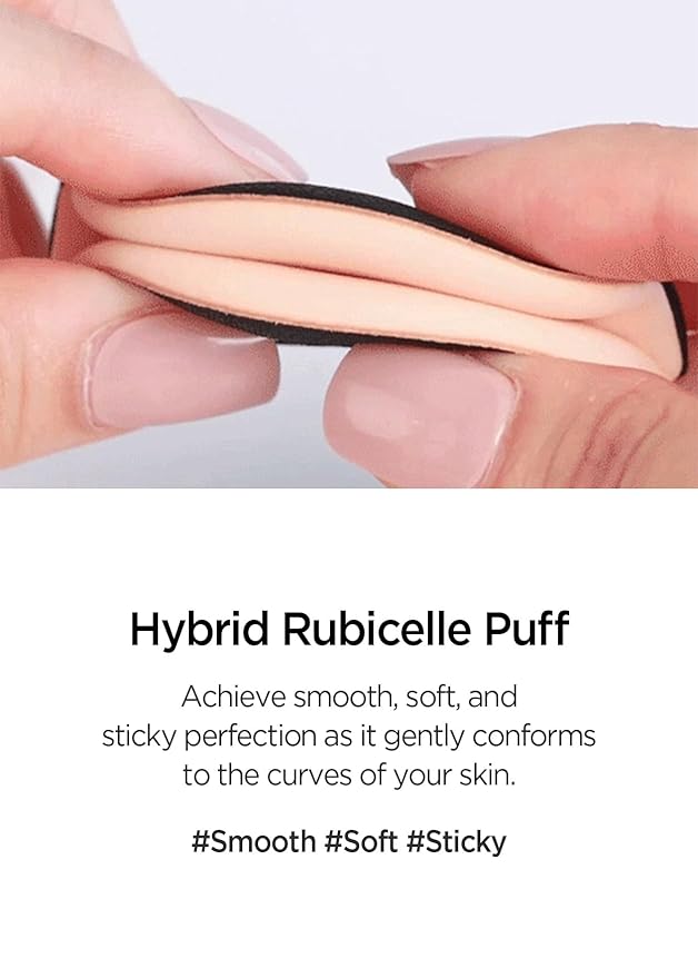 JUNG SAEM MOOL Cushion Puff (4pc) Natural Cover Puff for Smooth Fitting with The Round Shape 2.1 Inch