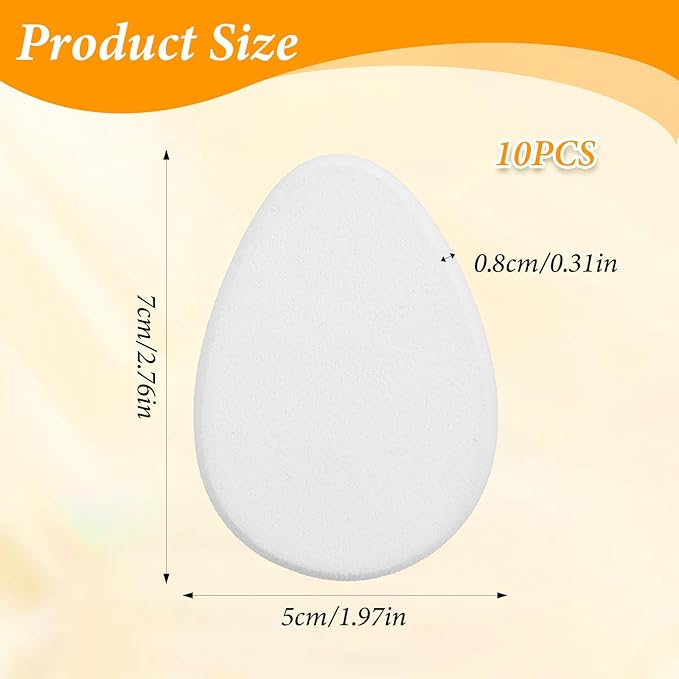 10pcs Round Sponge Puff Set, Smooth Makeup Sponge Blender For Foundation, Oval Puff Set, Beauty Blender Sponges, Natural Easy Soft Long-Lasting, Beginner-Friendly for Wet And Dry Dual Use