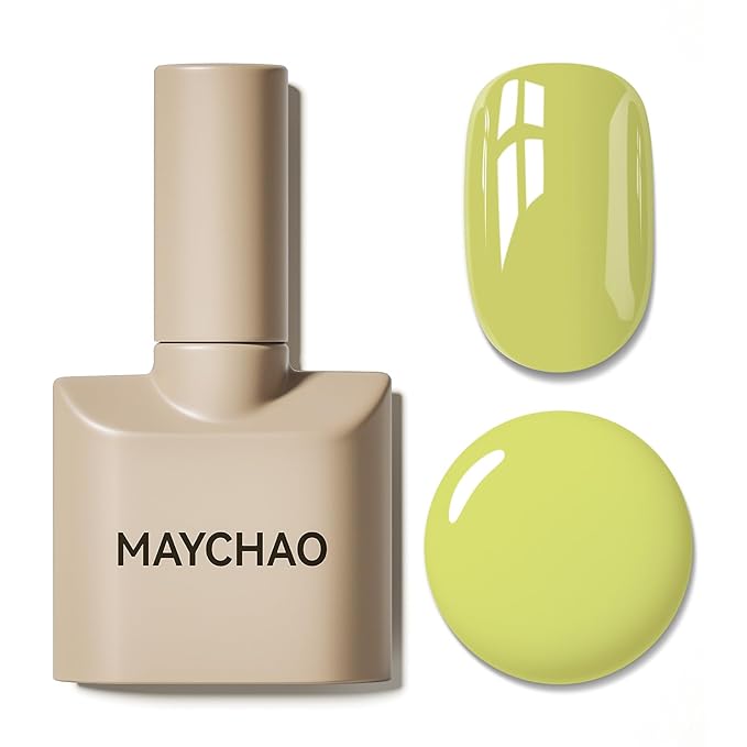 MAYCHAO 15ML Green Gel Nail Polish 1Pc Kiwi Green Gel Polish Soak Off UV LED Nail Polish Nail Art Starter Manicure Salon DIY at Home, 0.5 OZ