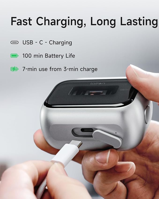 Laifen P3 Pro 3-Blade Electric Shaver, Dual Linear High-Speed Motors 12,000 Cuts/Min, 100-Min Runtime, IPX7 Waterproof, Rechargeable Electric Razor for Men, Travel-Friendly (Space Gray Aluminum Alloy)