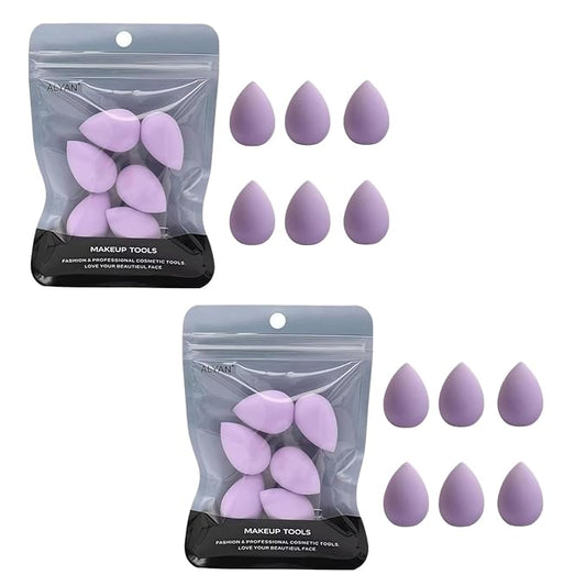 12 PCS Mini Makeup Sponge Small Beauty Sponge Blender Set for Foundation, Powder, Concealer Highlight,and Eye Shadow, Purple