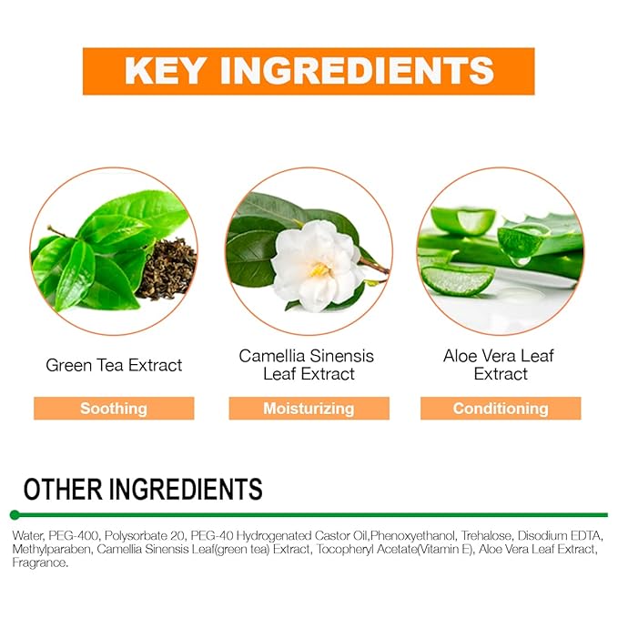 Epielle Green Tea Makeup Remover Wipes, Gentle Daily Facial Cleanser Towelettes, Remove Dirt, Oil & Waterproof Mascara, Stocking Stuffers, Thanksgiving Essentials, 30 Count (Pack of 6)