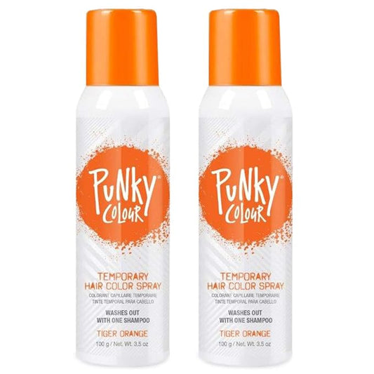 Punky Temporary Hair Color Spray – Tiger Orange, Instant Vivid Temporary Hair Dye for Women, Wash Out, Hair-Color Spray, 3.5 oz, 2 Pack