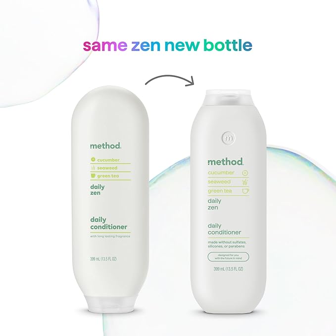 Method Everyday Conditioner, Daily Zen with Cucumber, Green Tea, and Seaweed Scent Notes, Paraben and Sulfate Free, 13.5 oz (Pack of 1)