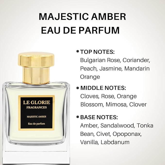 Inspired by C-hha C.,ooc-o Eau de Parfum, Majestic Amber EDP, Long Lasting Luxury Perfume Spray for Women, Cruelty Free - 0.33 oz 10ml