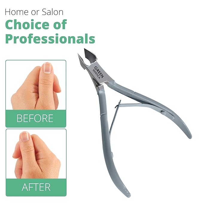 Professional Cuticle Trimmer with Cuticle Pusher Nail Cuticle Remover Nipper Silver Stainless Steel Sharp Blades Manicure Tools with Double Spring Nail Care Pedicure Nail Tools Home Spa (Gray)