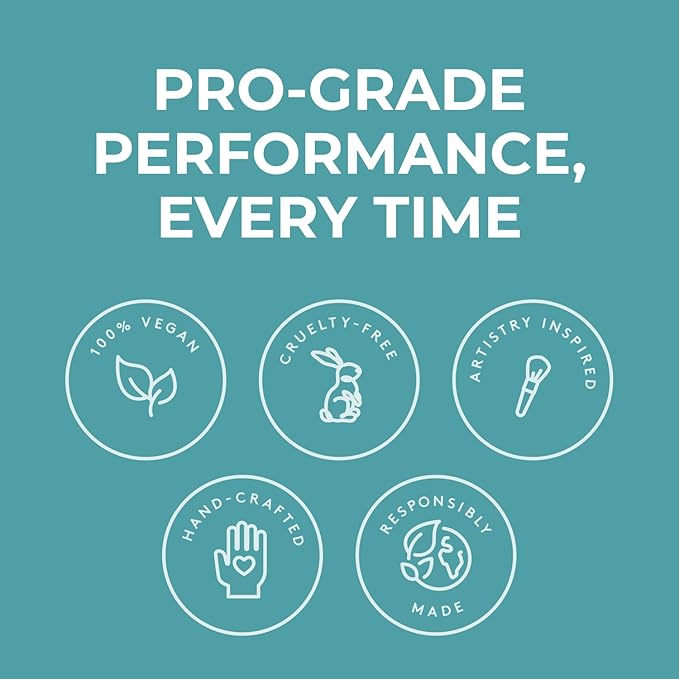 Rose and Ben Beauty Essential 5 Piece Makeup Brush Set and Travel Case | Professional Eye and Face Brushes for Liquid, Cream and Powder Formulas | Cruelty Free