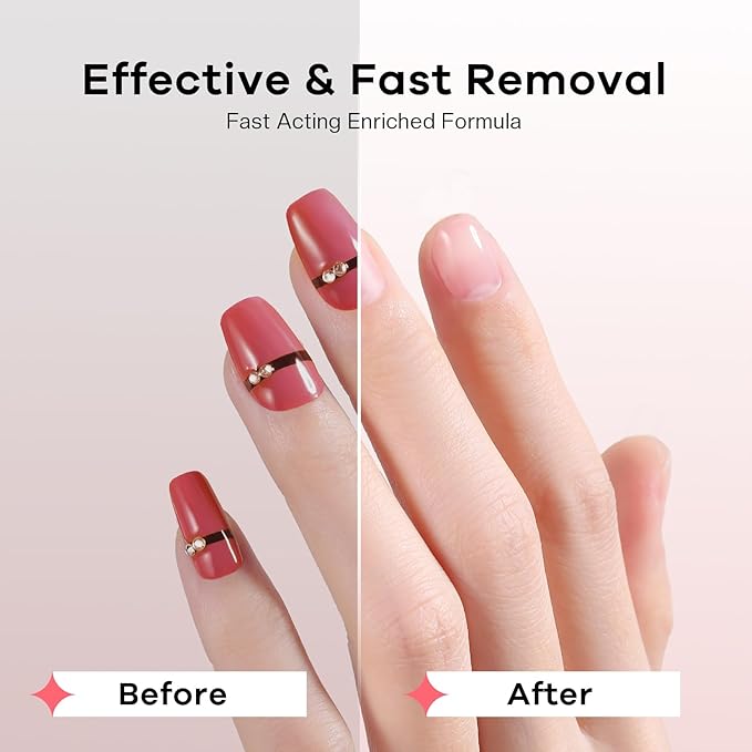 Acetone Nail Polish Remover: Professional Soak off Gel Polish Remover Natural Formula Rose Essential Oil for Acrylic Dip Powder Nail Supplies for Home Salon(8 Fl.Oz.)