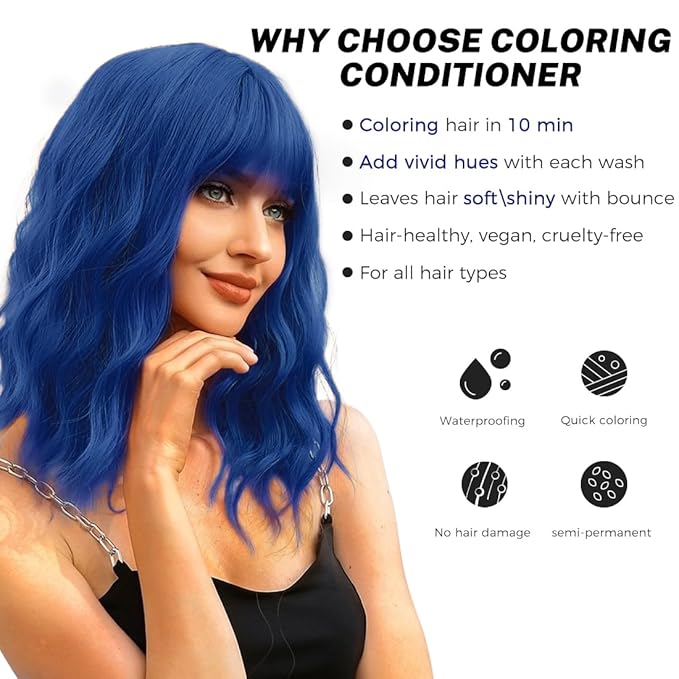 SOVONCARE Blue Hair Color Depositing Conditioner Mask 5.28 OZ, Cruelty-Free