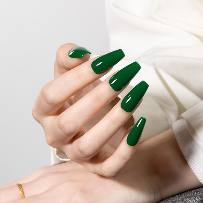 MAYCHAO 15ML Jade Green Gel Nail Polish 1Pc Green Gel Polish Soak Off UV LED Nail Polish Nail Art Starter Manicure Salon DIY at Home, 0.5 OZ