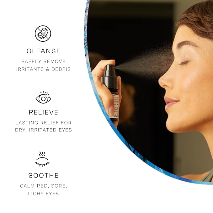Avenova Eyelid and Eyelash Cleanser Spray - 20ml Bottle - Gentle Everyday Pure Hypochlorous Acid Spray for Eye Irritation