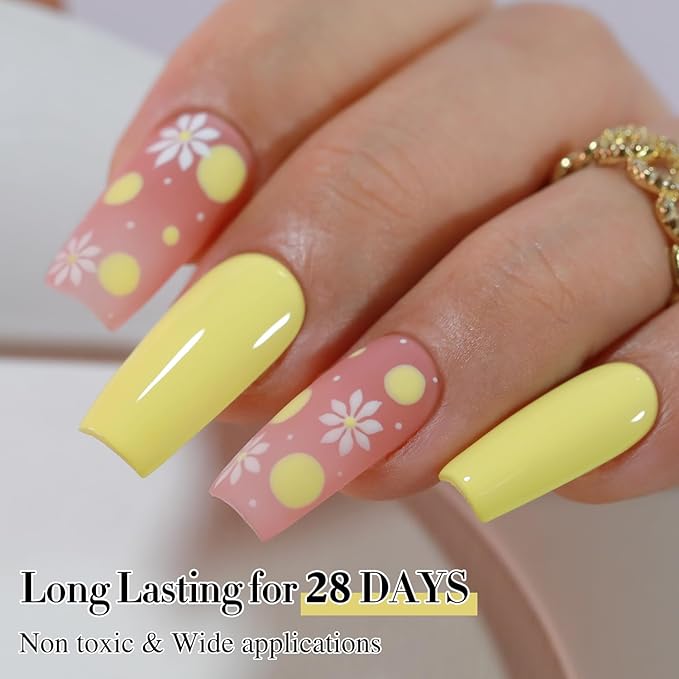 Double Rhythm 15ML Gel Nail Polish Pure Sheer Same Color Same Bottle Soak Off Gel Polish Art Manicure Salon DIY at Home for Women (Light Yellow-A1395)