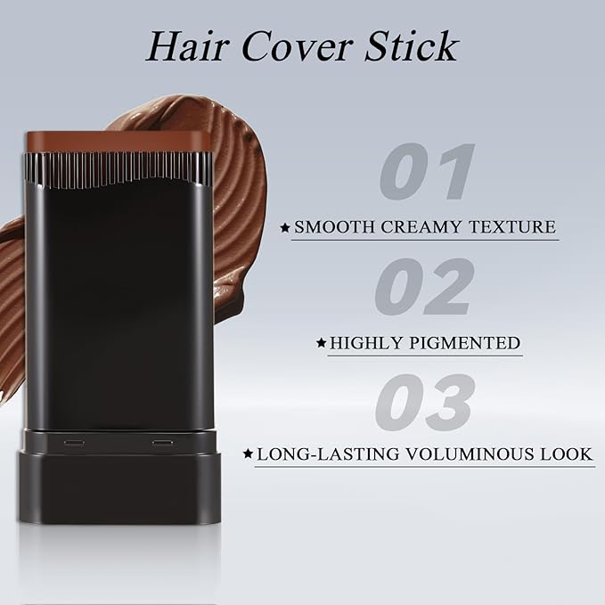 Beard Touch-Up for Men, Instant Gray Hair Cover Stick, Built-In Comb for Seamless Blending, Cream Concealer, Quick Temporary Cover