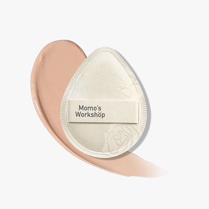 Satin White Egg Makeup Sponge,Firm Bounce Rubycell,Cushion Sponge with Wide PU Leather for Quick-Dry/Full Coverage Foundations,Cosmetic Puff,2pcs Beauty Puffs&Storage Case