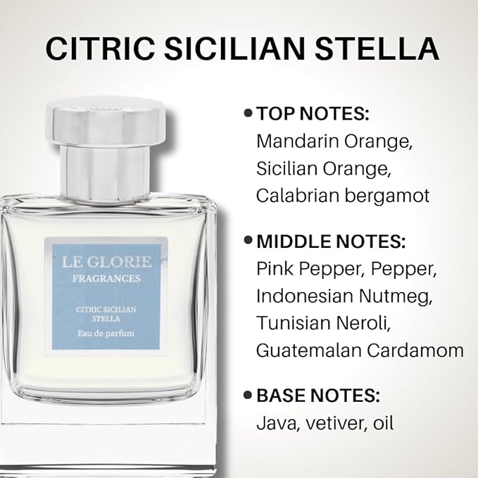 Citric Sicilian Stella inspired by Met.eeore EDP, Long Lasting Luxury Perfume Spray for Men, Cruelty Free 0.33 oz 10ml